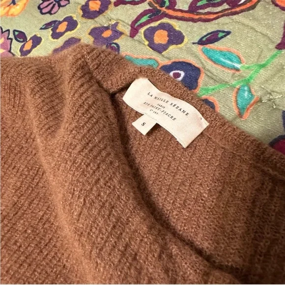 Sezane Gaspard Mohair Cardigan in Camel - Picture 5 of 8